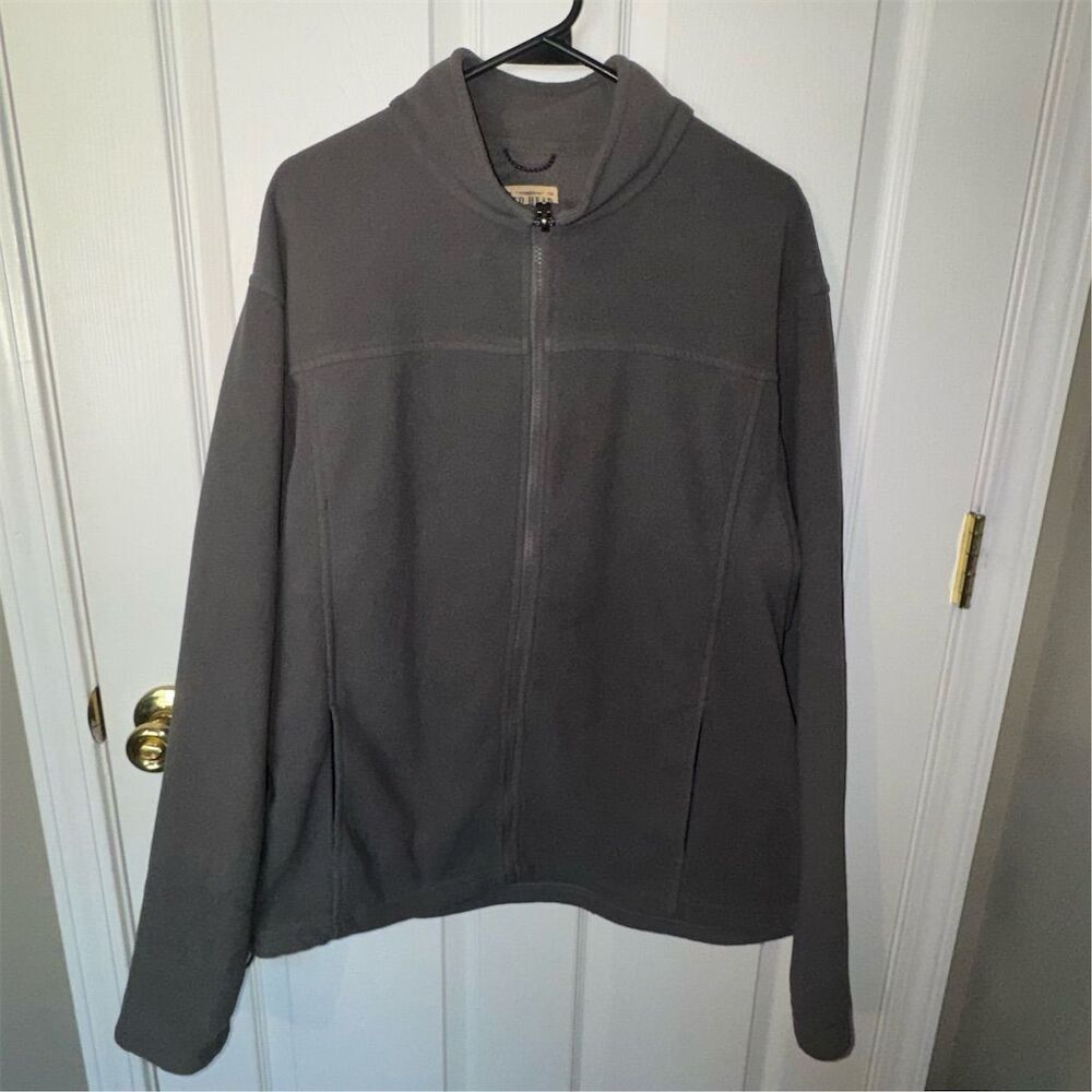 Red Head Men's XL‎ Gray Fleece Full Zip Jacket Adjustable Waist Athleisure